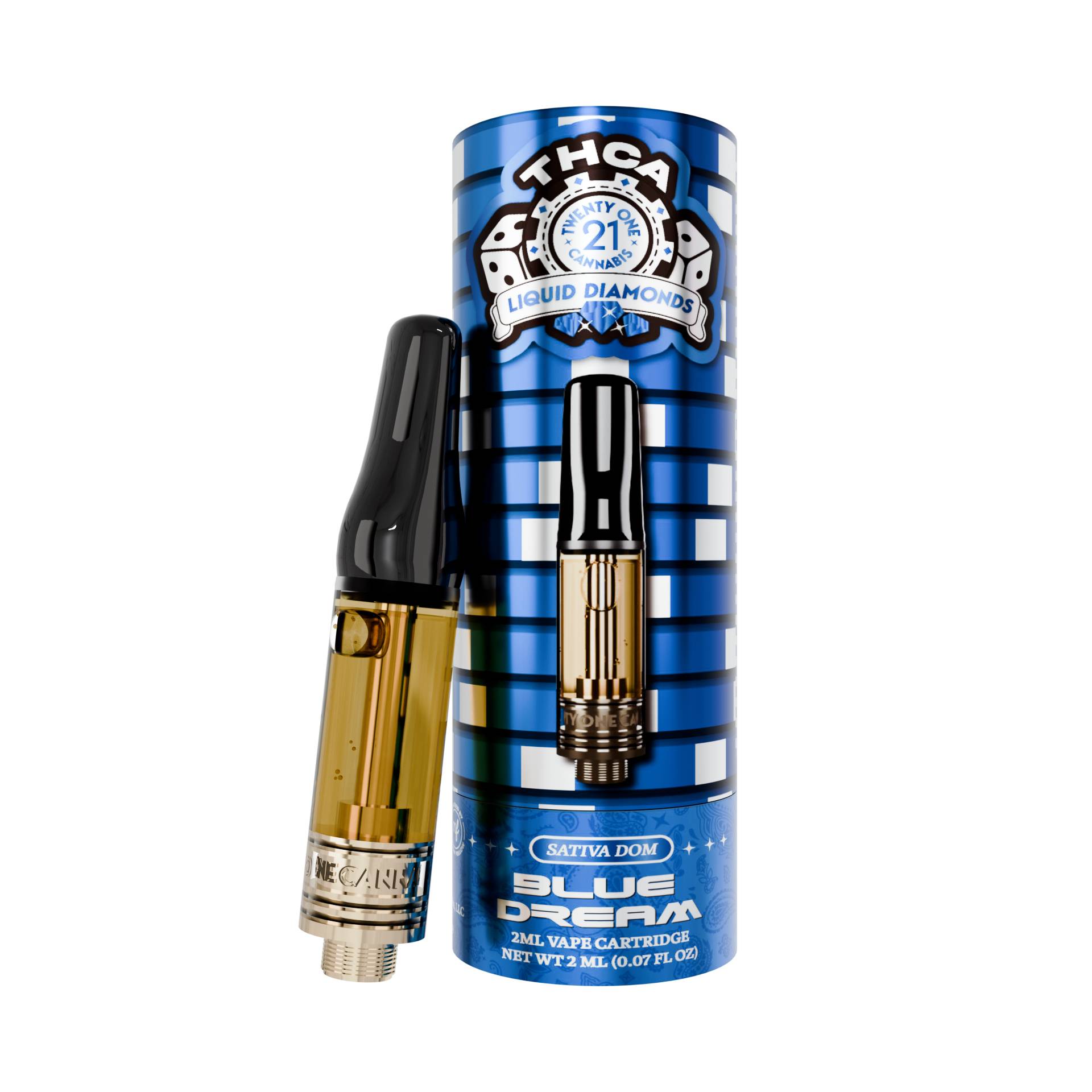 Twenty One Cannabis 2ml THCa Blue Dream Vape Cartridge with boxe