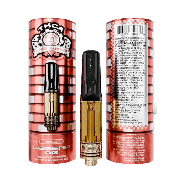 Twenty One Cannabis 2ml THCa Liquid Diamonds Legend OG Vape Cartridge