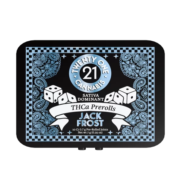 Twenty One Cannabis Preroll Tins Jack Frost- front