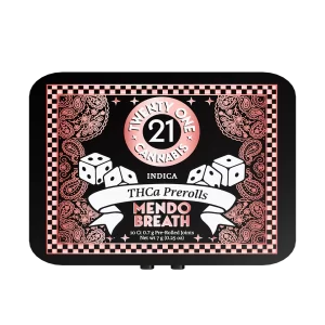 Twenty One Cannabis Preroll Tins Mendo Breath- front