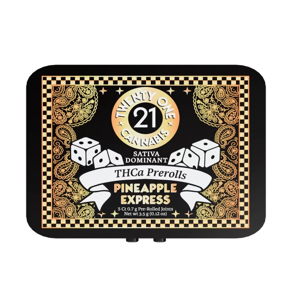 Twenty One Cannabis Preroll Tins Pineapple Express - front