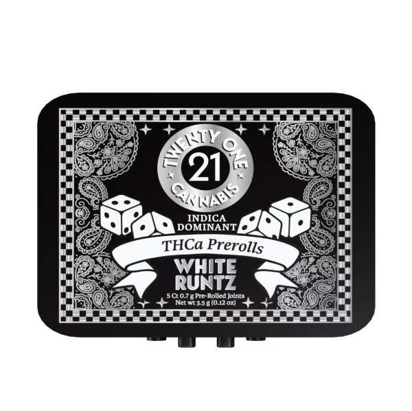 Twenty One Cannabis Preroll Tins White Runtz - Front