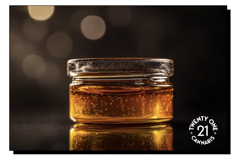 A liquid diamond container placed against a brown backdrop