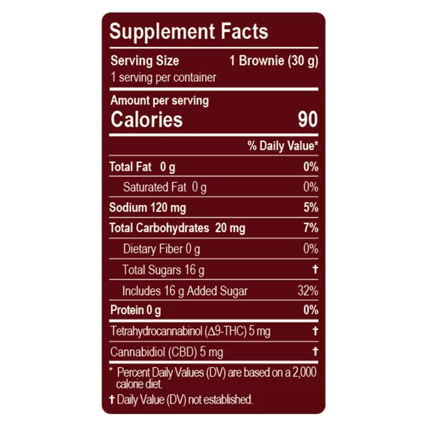 Microdose Red Velvet THC Brownie 10mg sup facts