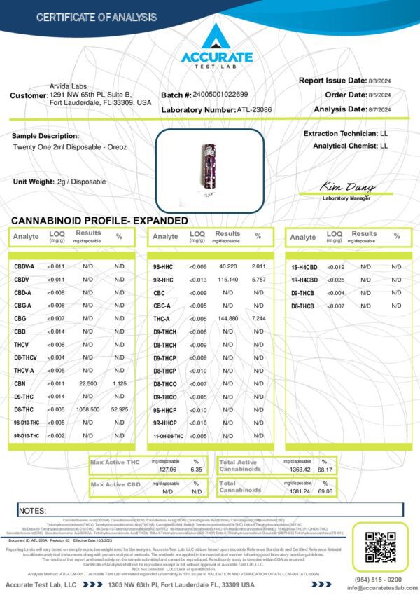 Oreoz 2ML THCa Diamonds Vape Cartridge - Image 8