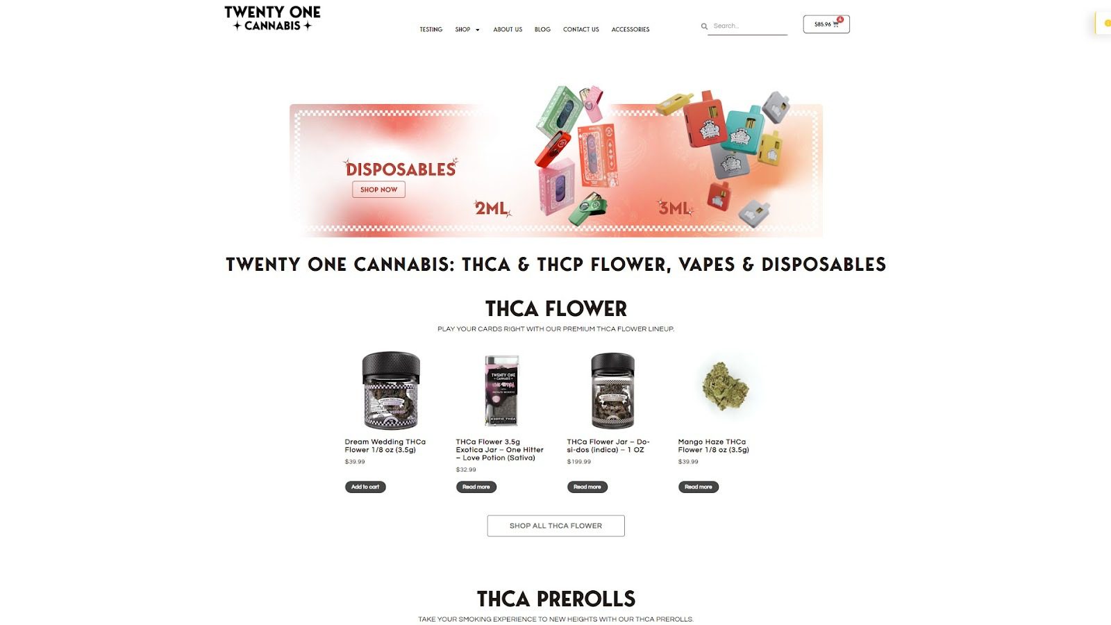Twenty One Cannabis Home Page